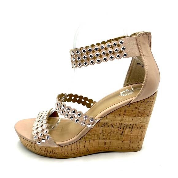 Yellow Box Blush Wedge Sandals - Picture 3 of 14